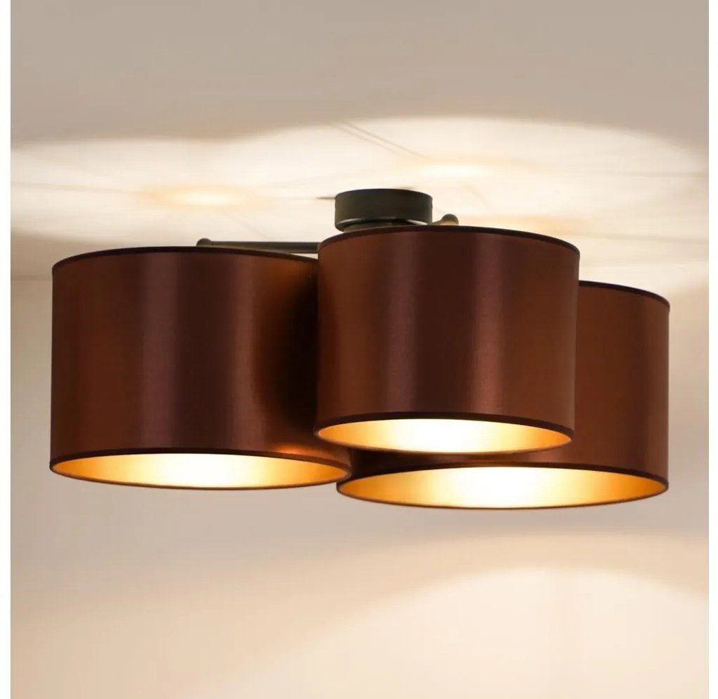 Duolla - Prisadený luster ROLLER TRIO SHINY 3xE27/15W/230V medená/zlatá