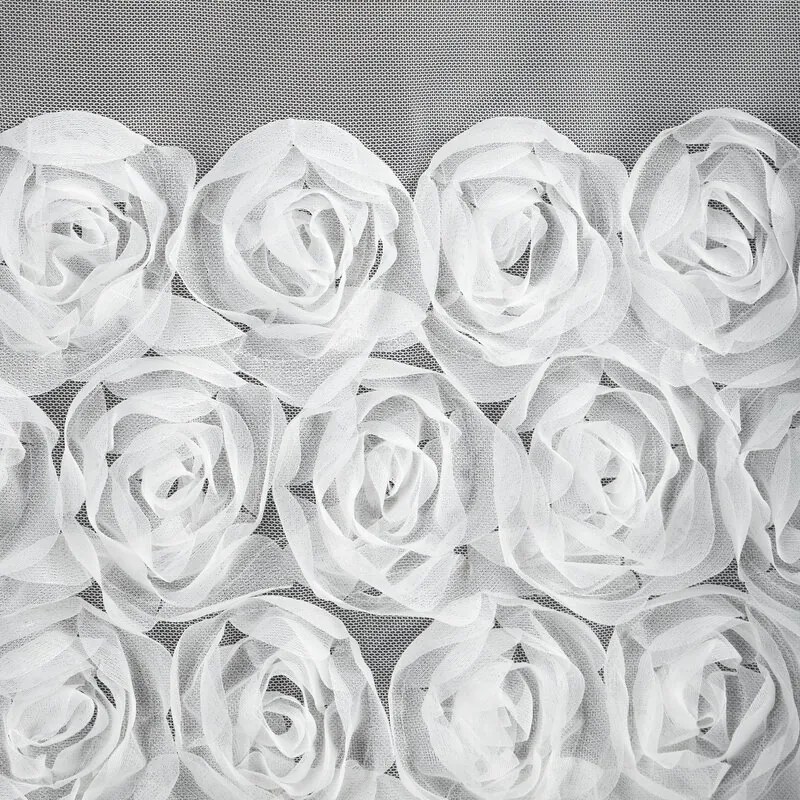 Dekorstudio Hotová biela záclona ROSES 4 na kolieskach 350x160cm