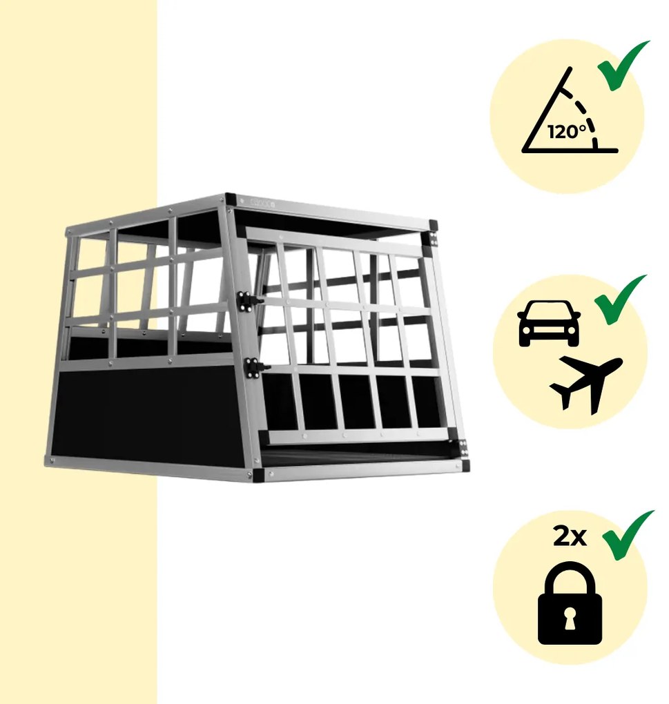 Prepravka pre psa BRUNO, 70x54x51cm, strieborná/čierna Cadoca