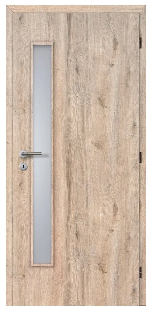 Doornite Interiérové dvere Verto, 80 P, 846 × 1 983 mm, fólia, pravé, dub Hudson, presklené