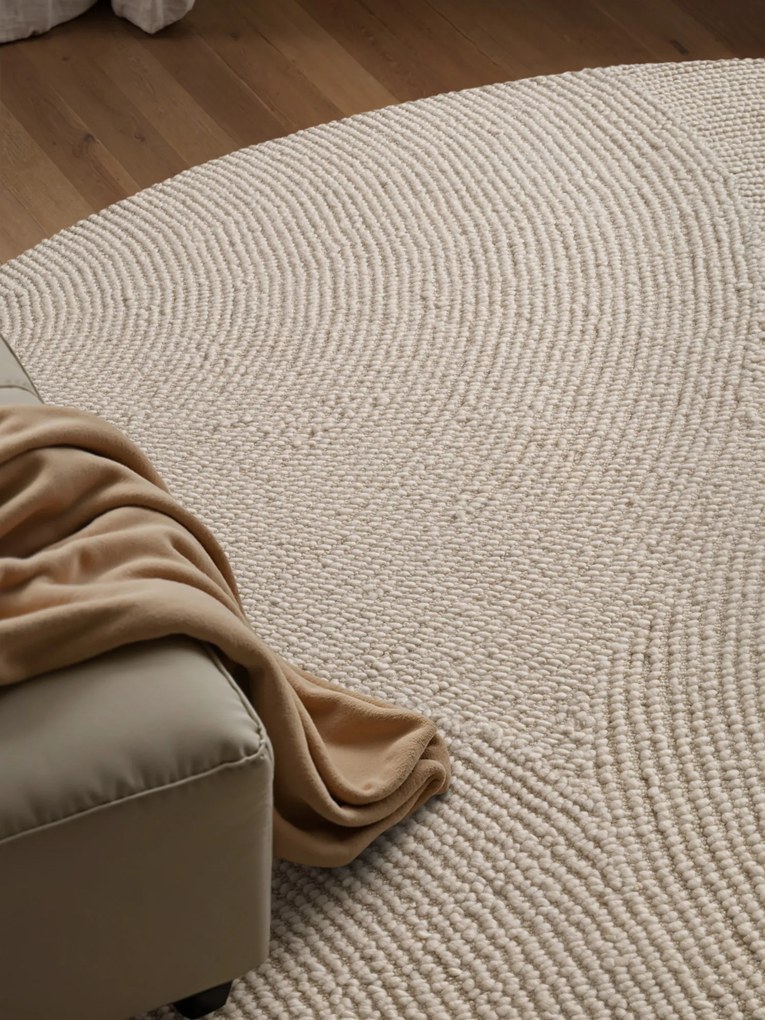 Hanse Home, Kusový koberec Calmio 106220 Natural White kruh, 120x120 (priemer) kruh, biela, obývacia izba