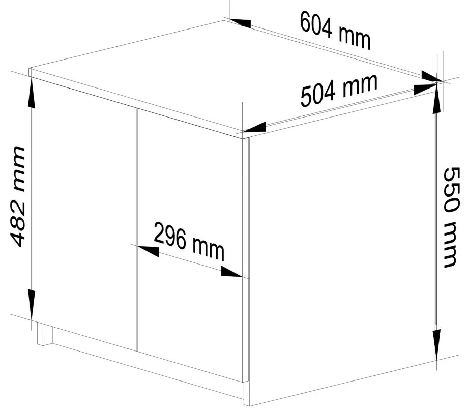 Nadstavec na skriňu Star 60 cm biely/dub sonoma mat