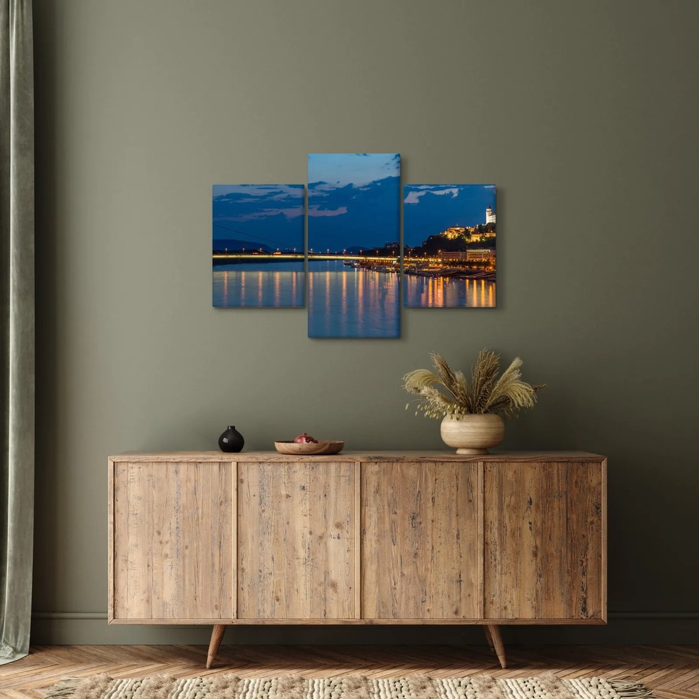 Obraz Bratislavy s hradom (90x60 cm)