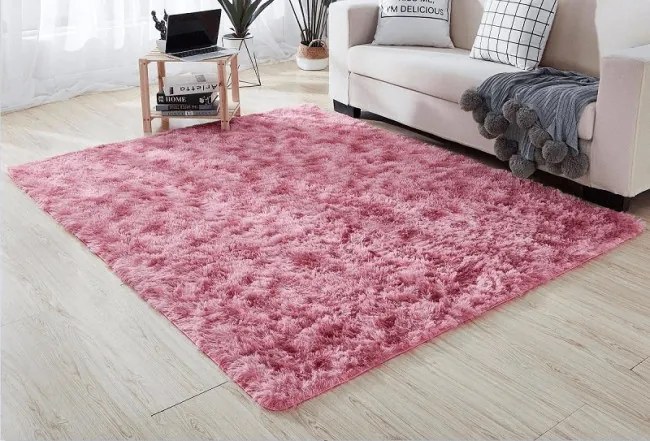 Protišmykový koberec SHAGGY ombré, červený