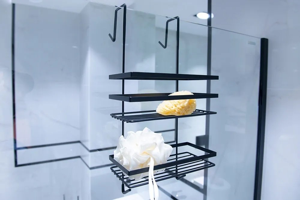 Drôtená polička 25,2x21,5x48,7 cm - čierna