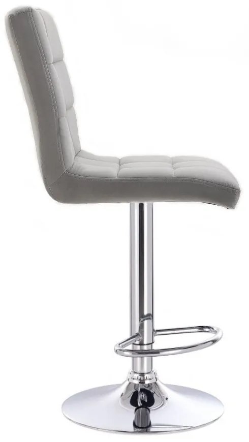 LuxuryForm Barová stolička TOLEDO VELUR na striebornom tanieri - svetlo šedá