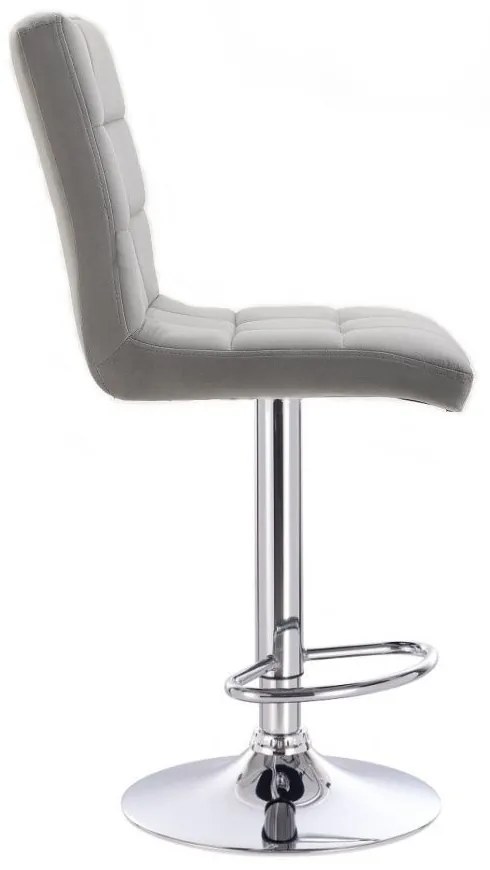 LuxuryForm DESIGN Barová stolička TOLEDO VELUR na striebornom tanieri - svetlo šedá