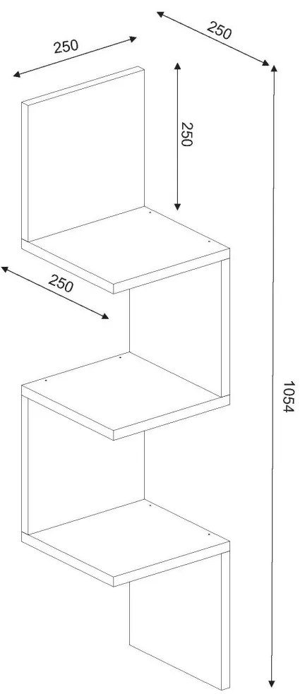 Rohová nástenná polica CORNER biela