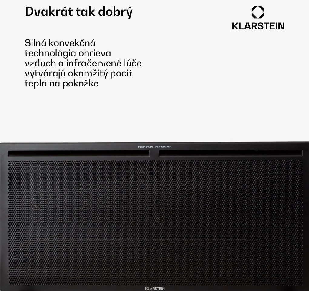 Klarstein HotSpot Wave Konvektorový ohrievač 2000 W Týždenný časovač Čierny