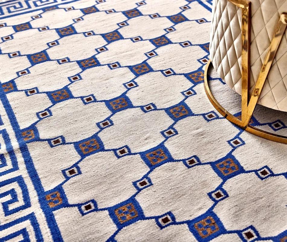 Diamond Carpets koberce Ručne viazaný kusový koberec Geo DESP P82 Silver Blue - 240x300 cm