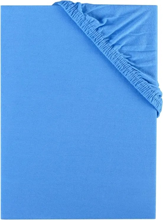 Plachta posteľná modrá jersey EMI, Plachta 90x200