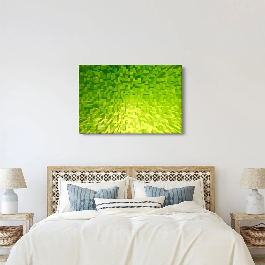 Obraz žltozelených kostičiek (90x60 cm)