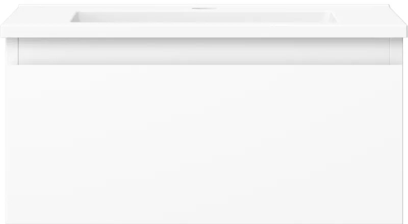 Mexen Orio, kúpeľňová skrinka 50 cm s umývadlom Otis, 1 zásuvka, biela matná, 91A10-05023-1-BF01-W18M01