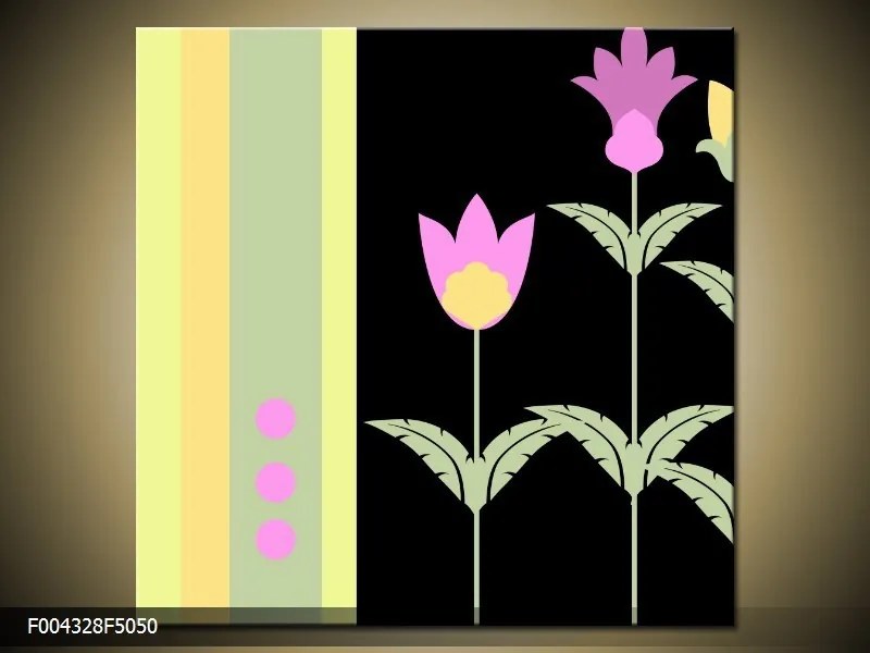Obraz na plátne Netradičné kvety a pruhy, Štvorec 50x50cm 33.68 €