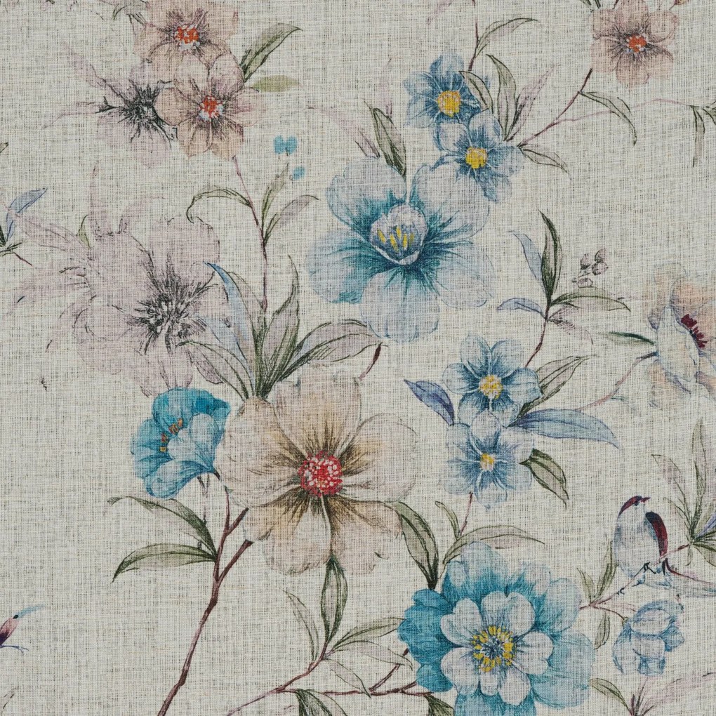 ZÁVES NA KRÚŽKOCH IVY 140X250 CM KVETY