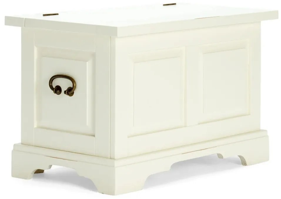 furniture-nabytek.cz - Masívna truhlica Catana z borovice a MDF, lakovaná, biela – 80×44×50 cm