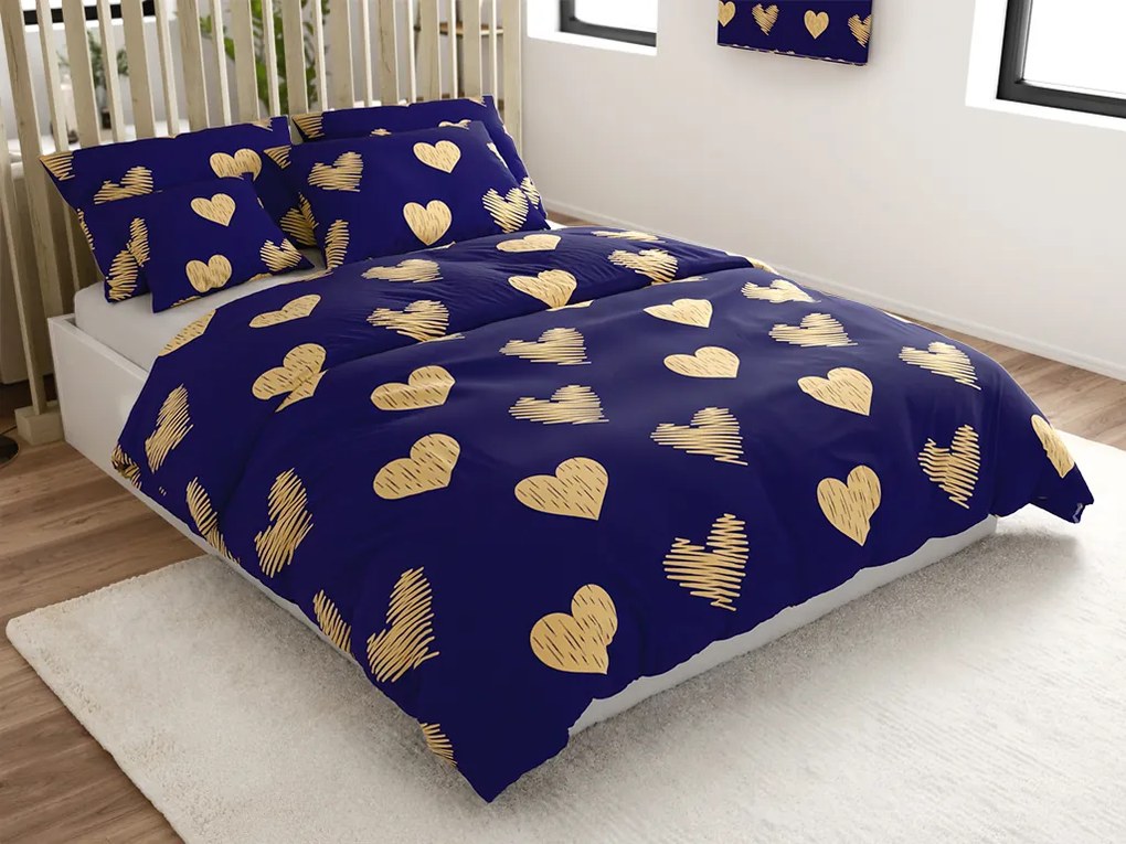 Obliečky z mikrovlákna GOLBINO tmavomodré Rozmer obliečky: 70 x 90 cm | 140 x 220 cm