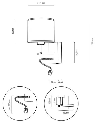 Spot-Light 67291974 - LED nástenné svietidlo BOHO 1xE27/25W/230V + LED/1W/230V dub