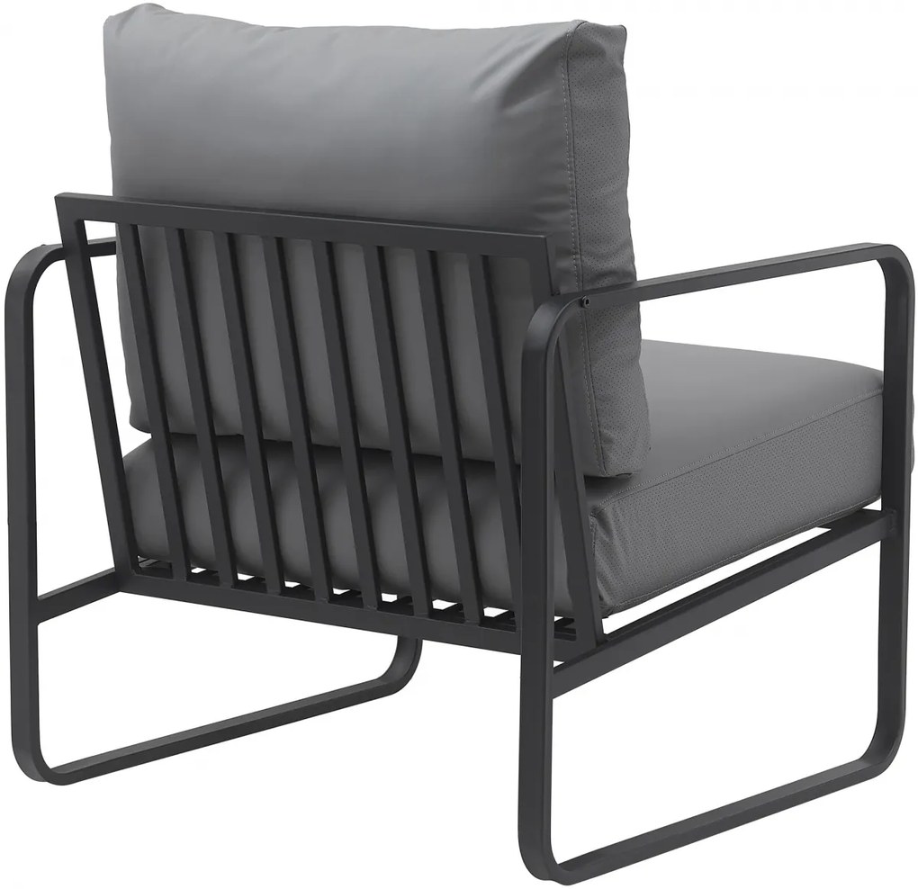 Design-Shop Kreslo Manea - koženka / kov - Sivá