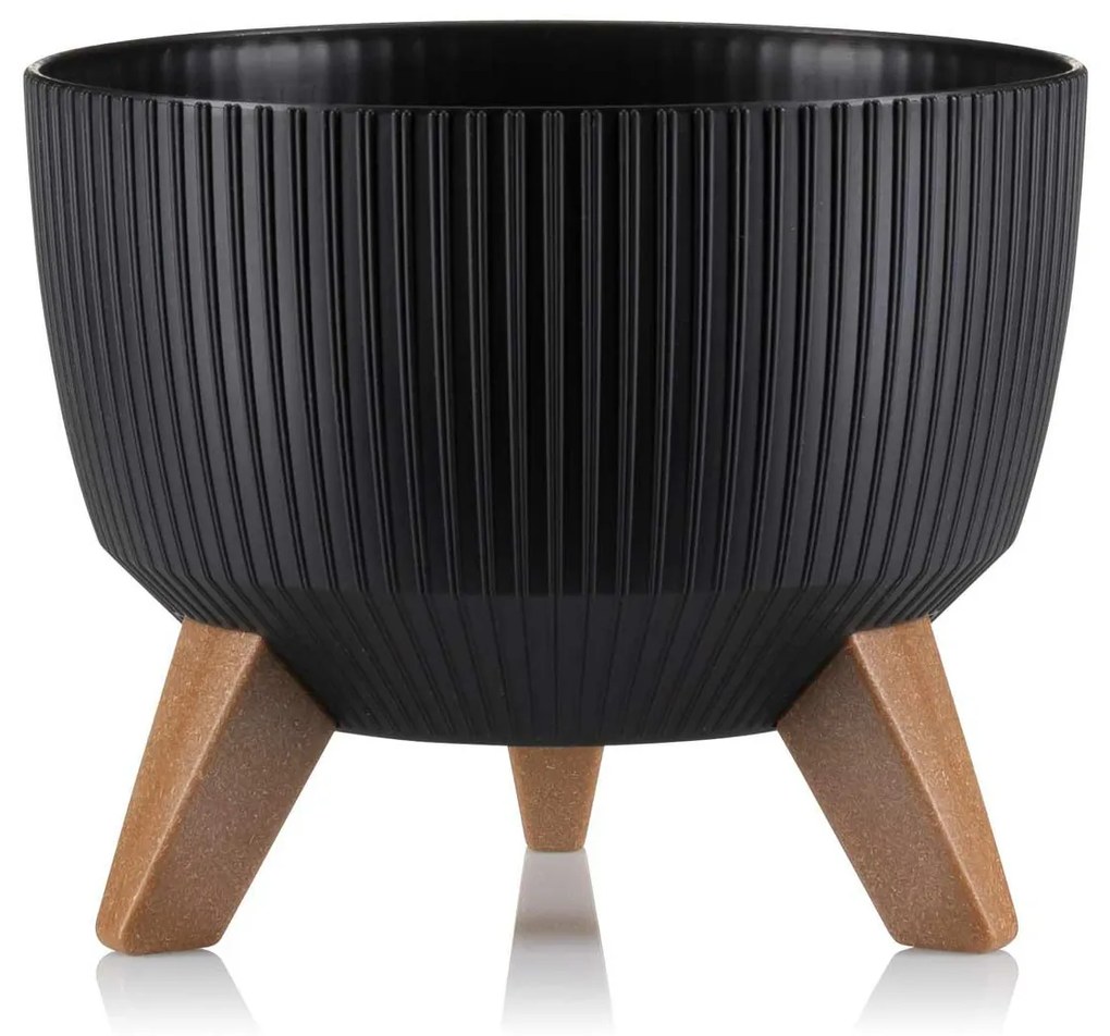 PLASTOVÝ KVETINÁČ ROSA LINEA ECO 15X24 CM ČIERNA