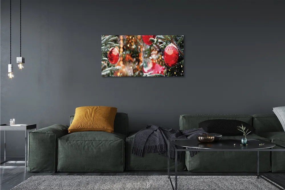 Obraz na plátne Snow Vianočné ozdoby 120x60 cm
