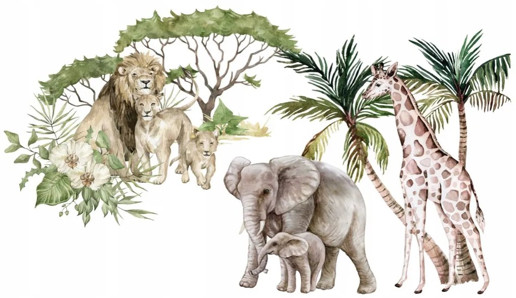 domtextilu.sk Nálepka na stenu exotické safari 80 x 160 cm