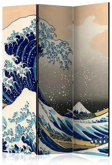 Paraván - The Great Wave off Kanagawa [Room Dividers] Veľkosť: 135x172, Verzia: Obojstranný