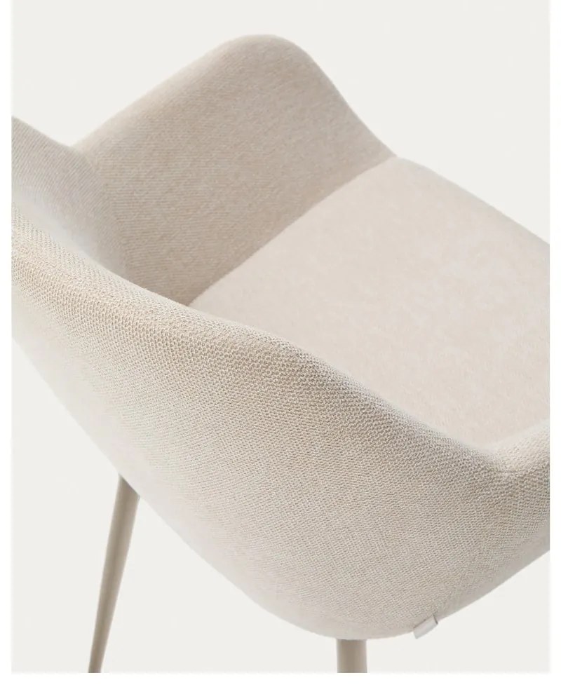Krémovobiele čalúnené jedálenské kreslo Konna – Kave Home