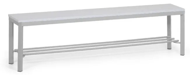 Šatníková lavica s botníkom, sedák - lamino, dĺžka 1500 mm, sivá