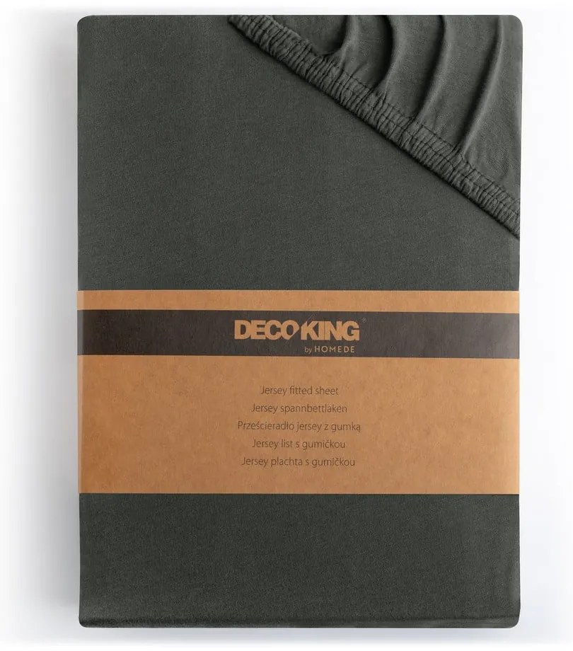 Tmavosivá napínacia plachta jersey 200x200 cm Amber – Restilo