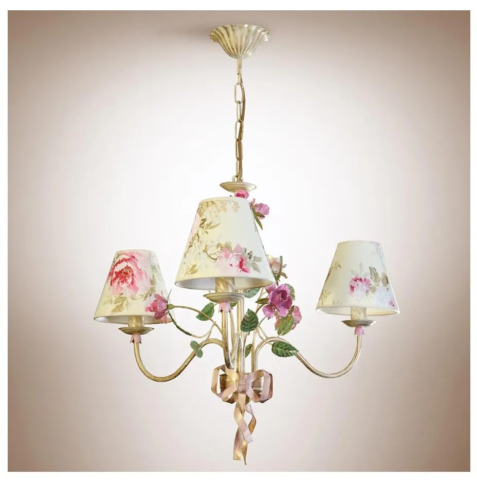 Luster na reťazi ROMANCE 3xE14/40W/230V zlatá