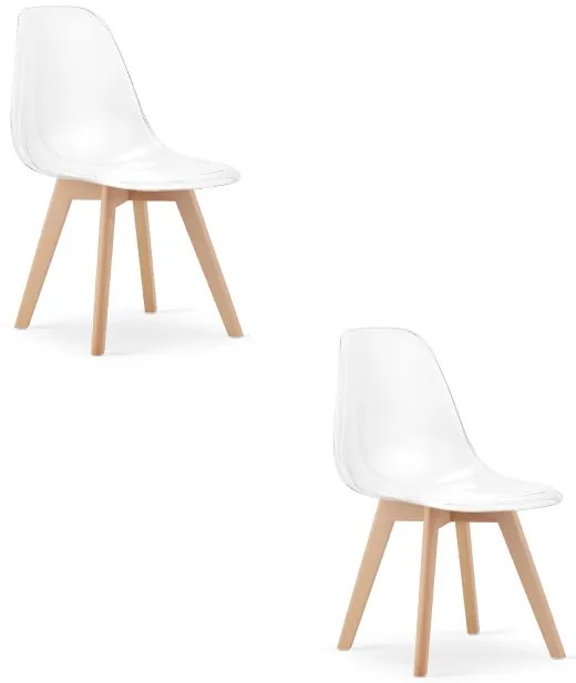 Set dvoch jedálenských stoličiek KITO priesvitné / naturálne nohy (2 ks)