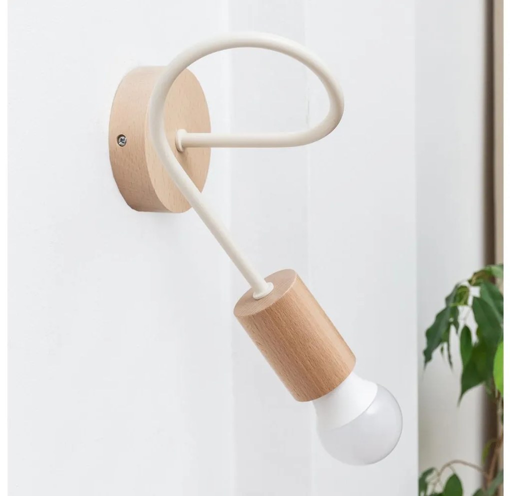 Nástenné svietidlo OXFORD 1xE27/15W/230V borovica/krémová