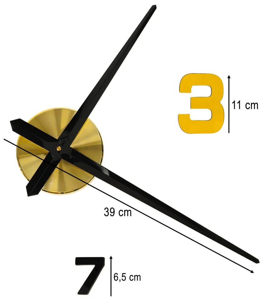 IKO Nástenné hodiny čierno-zlaté číslice 100–120 cm