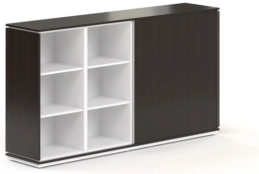 Stredná skriňa Creator 202,2 x 44,5 x 115,5 cm, biela / wenge