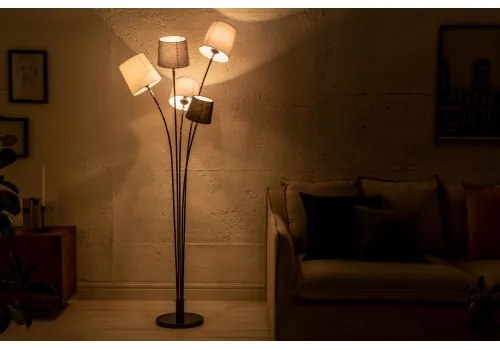 Stojaca lampa 40745 Levels 176cm Čierna, Šedá, Biela  - Komfort-nábytok