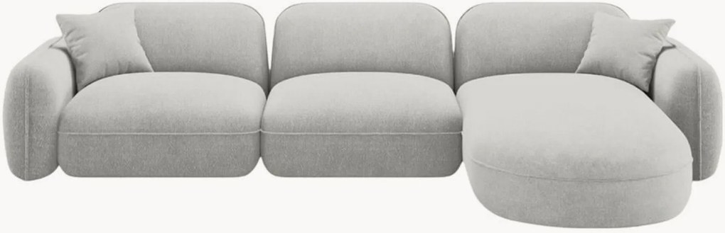 Modulárna velúrová rohová pohovka Lucien (3-miestna), pravostranná