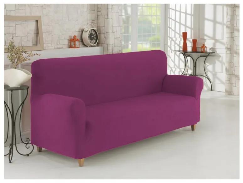 M&K Napínací poťah na trojmiestnu pohovku – Lorenzo purpurový - 95 × 170 až 220 cm