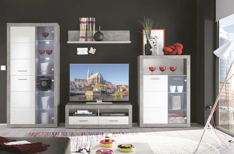 Obývacia stena Stone, s osvetlením