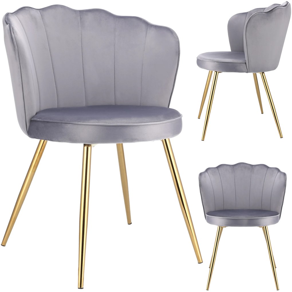 Stolička FIORE – sivá/zlatá