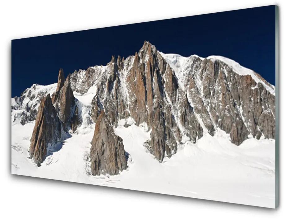 Skleneny obraz Zsněžené horské vrcholy 120x60 cm