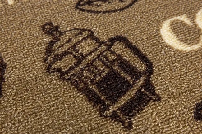 Protišmykový koberec / behúň Coffee 04 hnedý / béžový