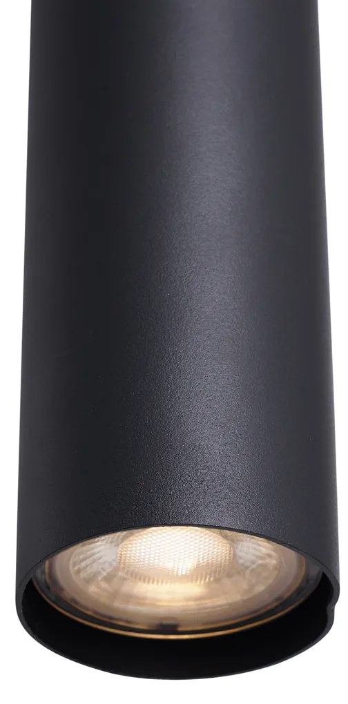 Moderné závesné svietidlo čierne s dymovým sklom 6 svetiel - Duplantis