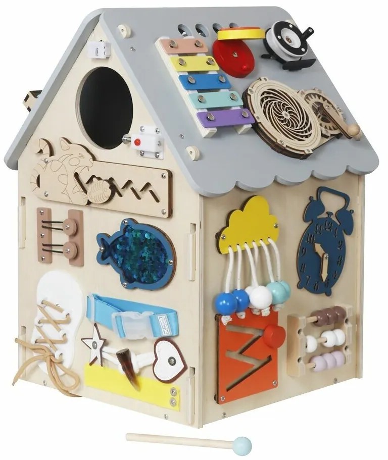 2Kids Toys Activity board Domček, sivá