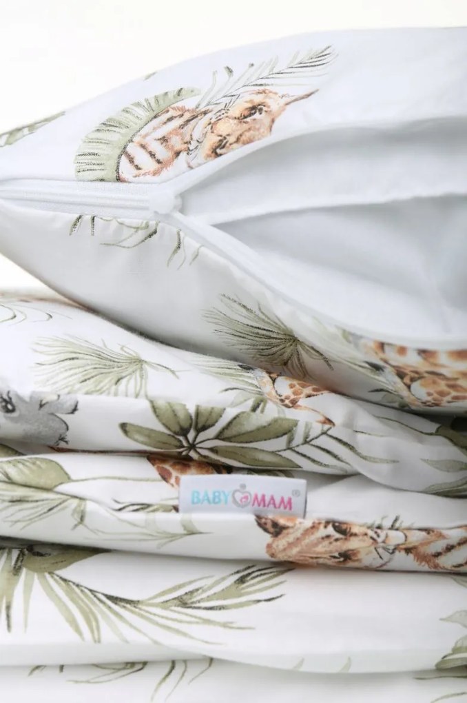 Detské bavlnené obliečky 140x200 cm BABYMAM PREMIUM - Africké zvieratká