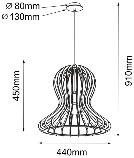Amplex 5020 - Závesné svietidlo OCTO na lanku 1xE27/20W/230V čierne