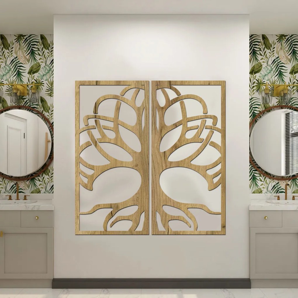 drevo zivota Drevený strom na stenu Kelt z dvoch dielov Farebný vzor: Wenge, Veľkosť viacdielov: 63x60