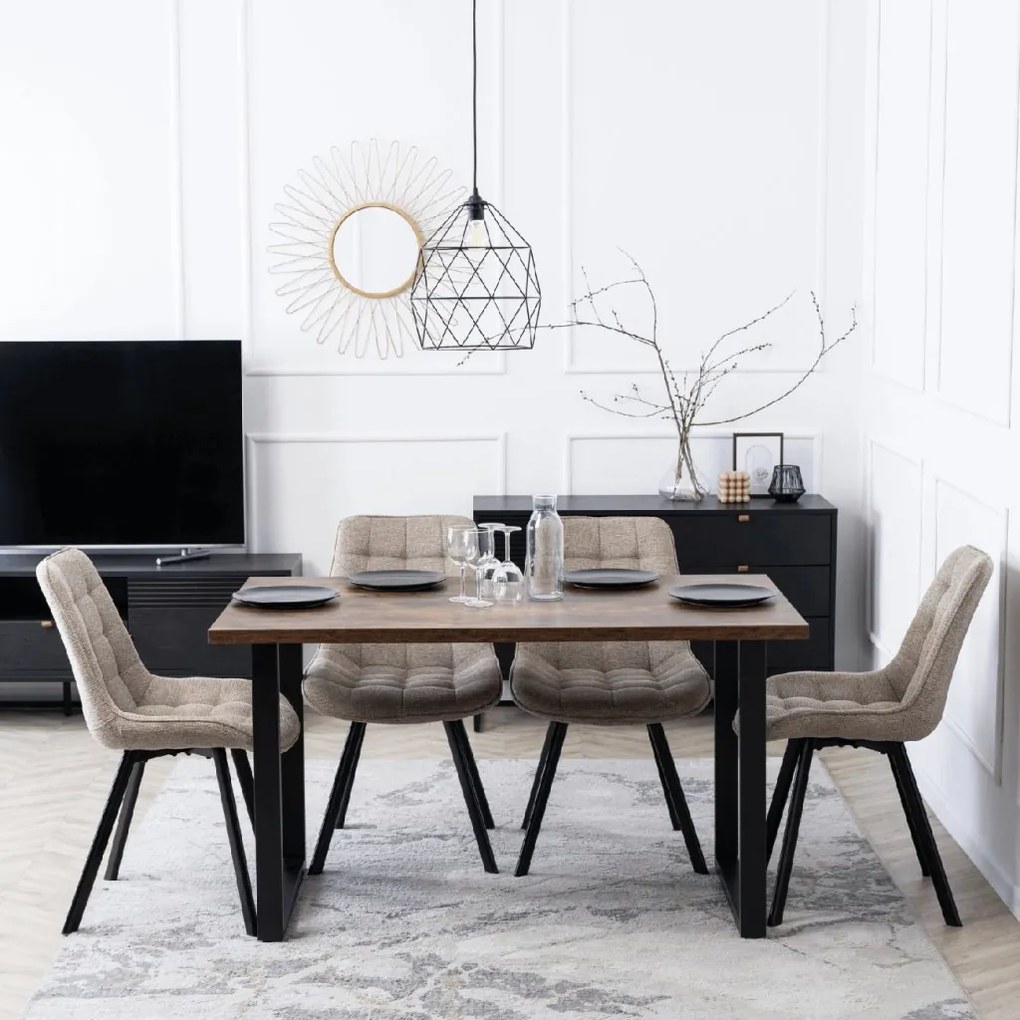 PROXIMA.store - Čalúnená jedálenska stolička RICK 2 FARBA: sivá, MATERIÁL: pletená