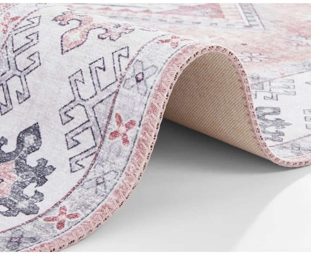 Svetloružový koberec Nouristan Gratia, 80 x 150 cm