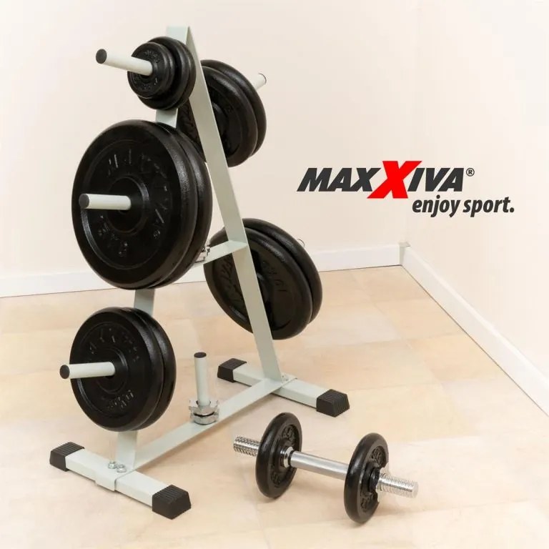 MAXXIVA 81685 Sada 2 závažia na činky celkom 15 kg, liatina, čiern